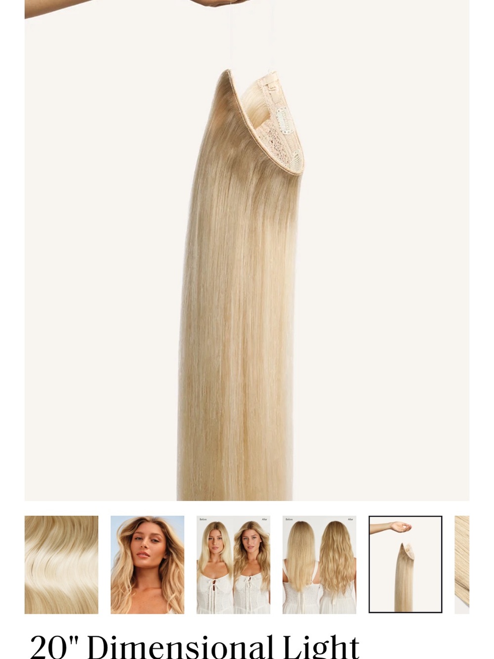 Lucy Halo Light Blonde Halo Hairpiece - 20”